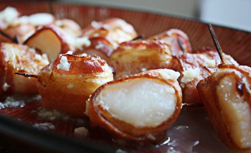 scallops bacon wrapped scallops with garlic butter recipe