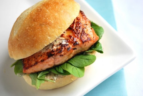 recipe agave salmon burgers with chipotle mayonnaise 