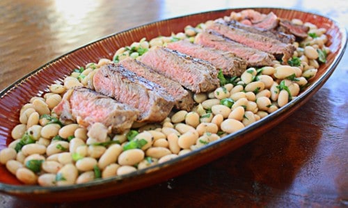steak and white bean salad