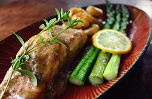 asp-salmon dinner after copy salmon with lemon tarragon mustard