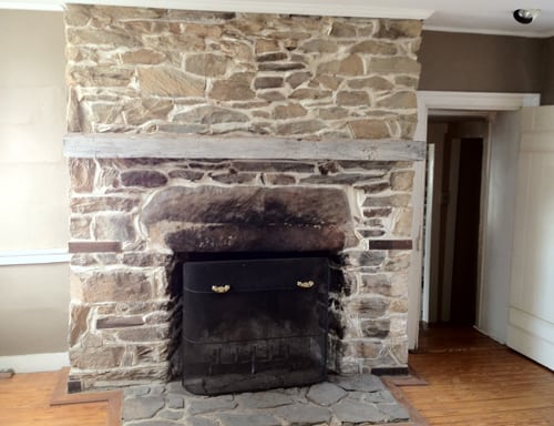 stone fireplace