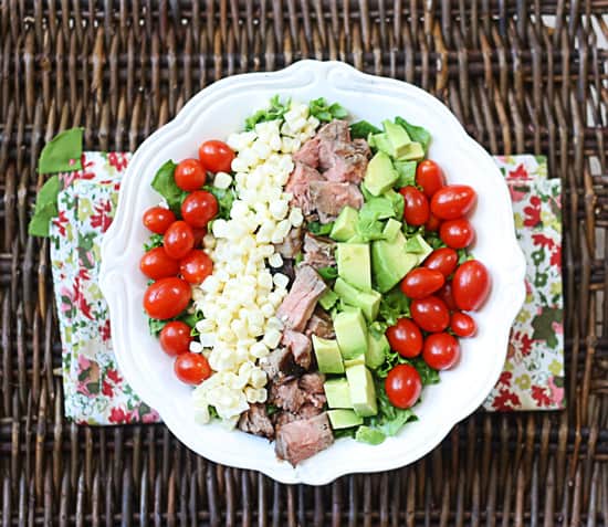 steak salad with cilantro-jalapeno pesto dressing