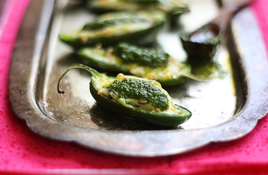 stuffed jalapenos cilantro sauce
