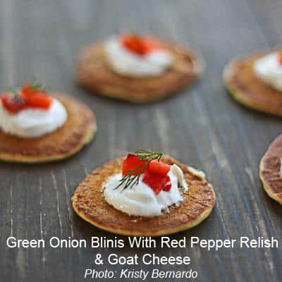 goat cheese blinis