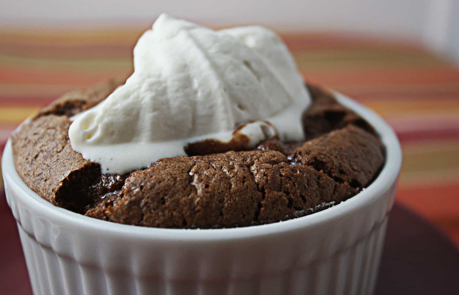 Chocolate Souffles With Brown Sugar & Rum Whipped Cream • The Wicked Noodle