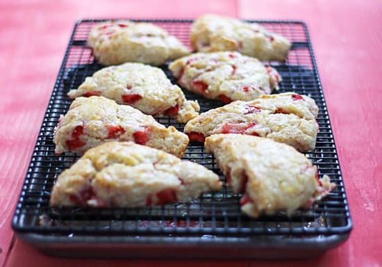 Strawberry Scone Recipe with Lemon Glaze | thewickednoodle.com