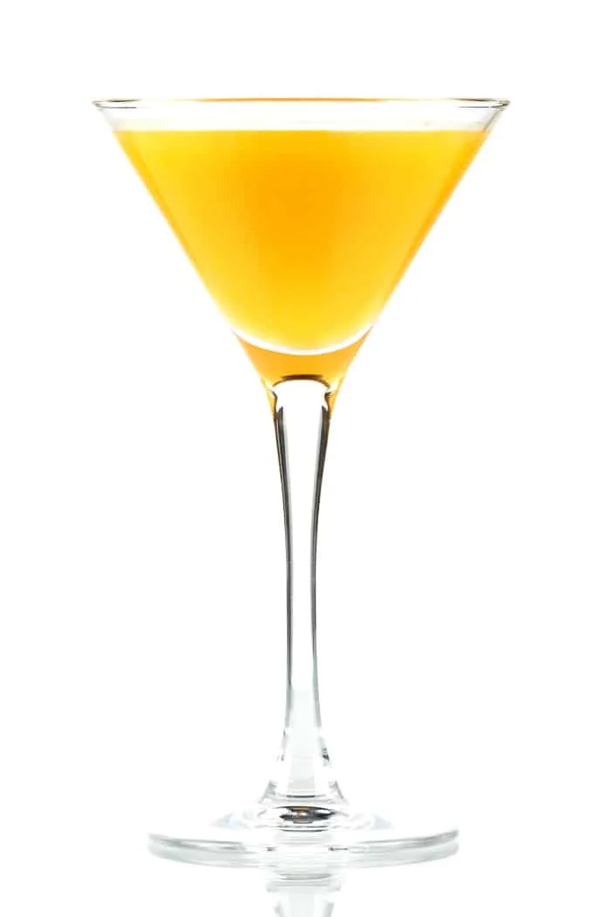 a spicy passion fruit martini with a white background