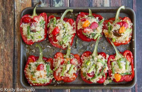 Quinoa Stuffed Bell Peppers with Goat Cheese
