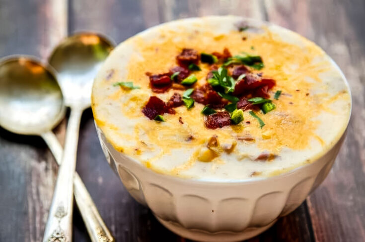 Loaded Potato Soup Recipe - No Peeling, Baking, or Draining!