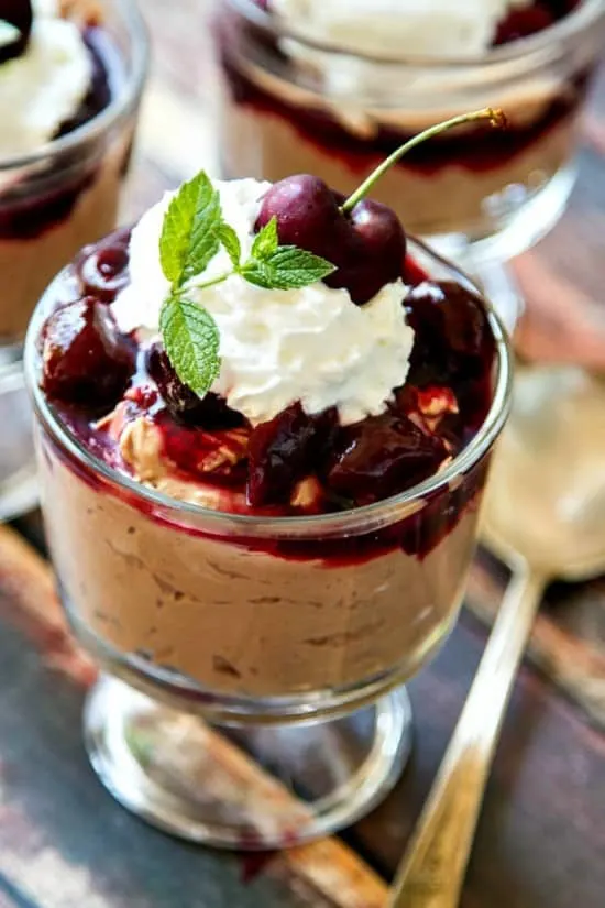 This Chocolate Mousse Recipe is rich and decadent plus it's a snap to make! It's wonderful on its own or top with our delicious drunken cherries.