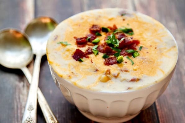  This rustic Loaded Potato Soup is so easy to make and has a ton of flavor!! Loaded Potato Soup is comforting, warm and you can tailor it to your tastes.