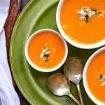Roasted Red Pepper Soup with Fresh Crab