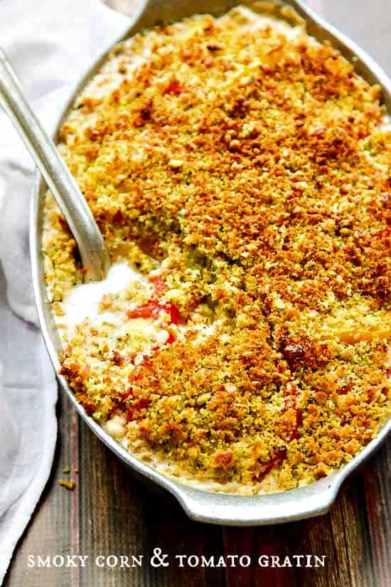 Smoky Summer Corn And Tomato Au Gratin • The Wicked Noodle