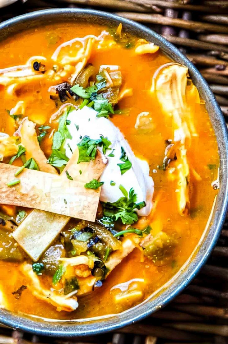 Comforting Chicken Tortilla Soup with Roasted Hatch Chiles
