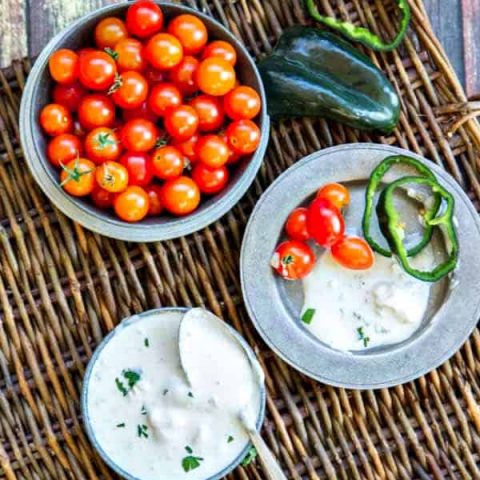 A creamy Buttermilk Blue Cheese Dressing - plus a list of 20 ways to use it that doesn't include a salad!