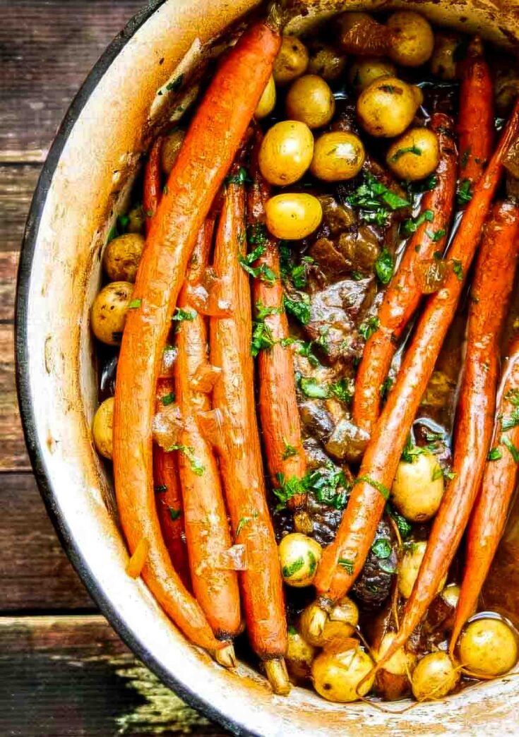 Chuck Roast with Balsamic and Dijon - The BEST Pot Roast!