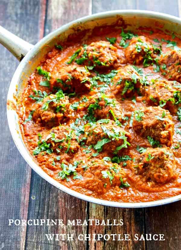 Porcupine Meatballs with Chipotle Sauce - comes together quickly and the easy sauce is to die for!