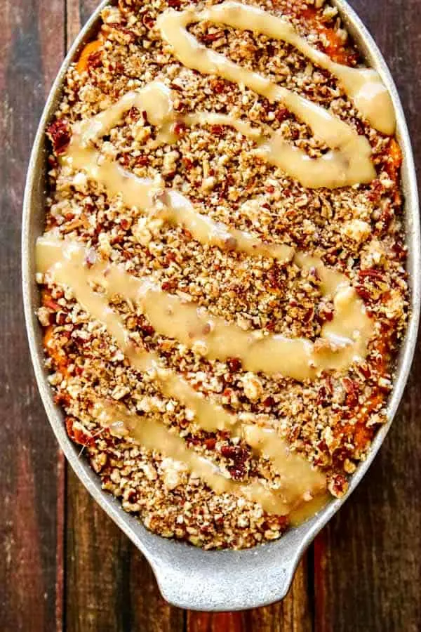 Sweet Potato Casserole with Marshmallow Pecan Topping