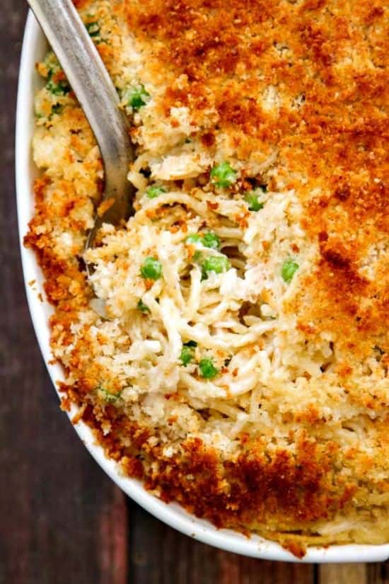 The BEST Turkey Tetrazzini (ParmesanPanko Topping)