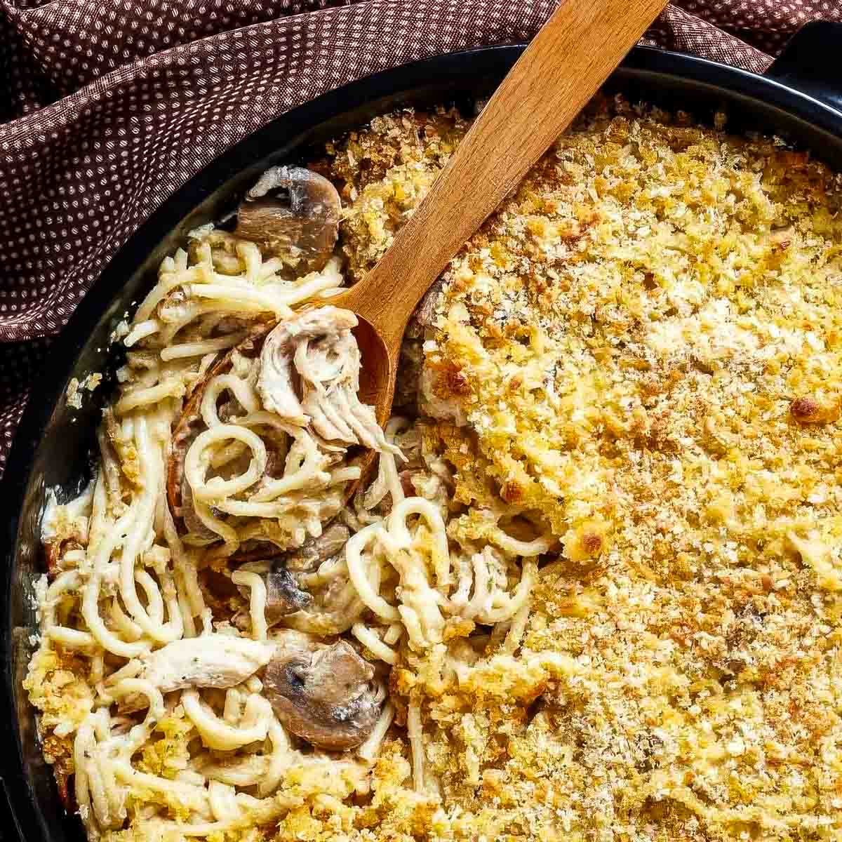 The BEST Turkey Tetrazzini (with Parmesan-Panko Topping)