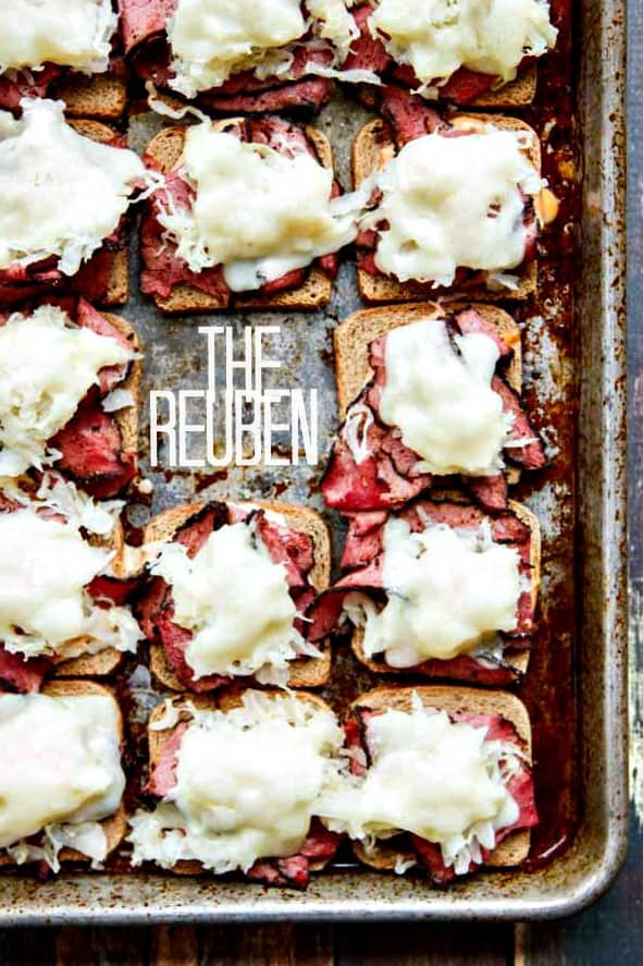 The Reuben Sandwich, made even better with a Spicy Sriracha Thousand Island dressing. Can be served as Mini Reubens, too!