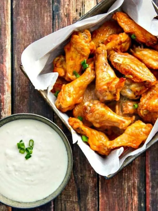 Why fry when you can have Baked Chicken Wings that are just as crispy with tender, juicy meat, too? A 2-ingredient sauce makes it even better!