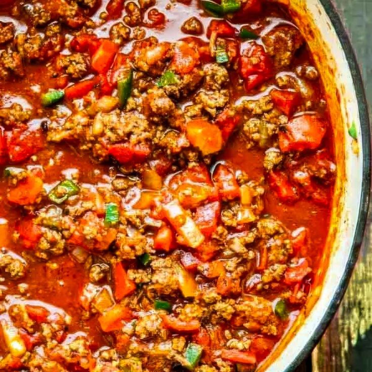 Thick and Beefy Beanless Chili Recipe
