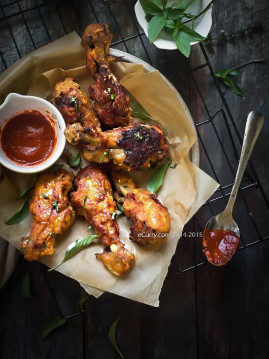 Spicy Sriracha Ginger Basil Drumsticks - plus more easy chicken drumstick recipes!