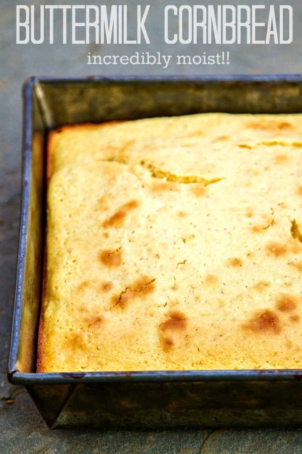 There's nothing quite like a moist, southern buttermilk cornbread! This version is slightly sweet with fresh corn and will take you to cornbread heaven.