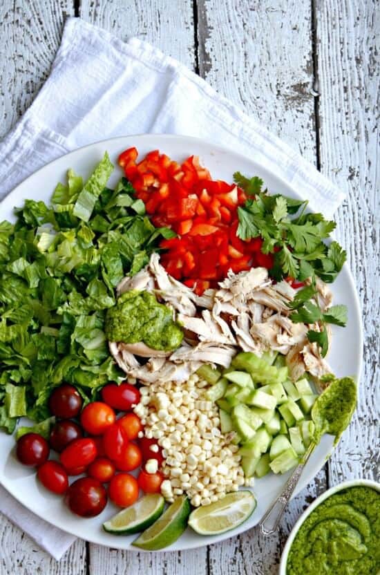 Mexican Salad With Cilantro Jalapeño Pesto • The Wicked Noodle