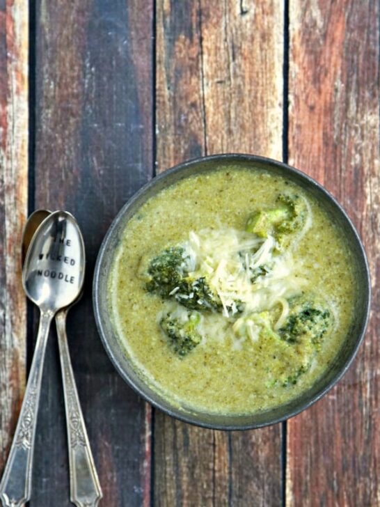 This Better For You Broccoli Soup is made with protein rich soy milk and lots of fresh, healthy broccoli! The best part is that it tastes AMAZING!
