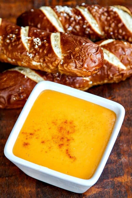 3ingredient Pretzel Cheese Dip With Pretzel Rolls • The Wicked Noodle