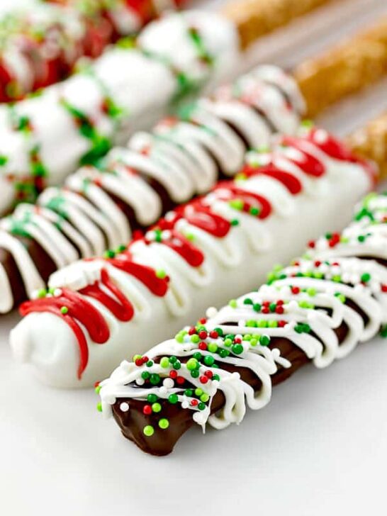 Chocolate Covered Pretzel Rods are so fun and simple to make. They're the easiest 