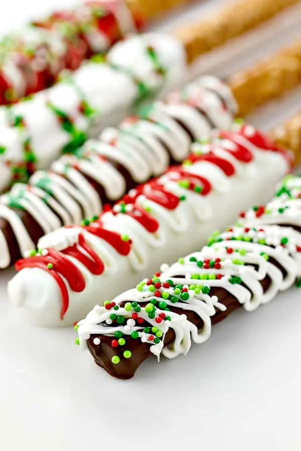 Chocolate Covered Pretzel Rods are so fun and simple to make. They're the easiest "Christmas cookie" out there and everyone loves them!