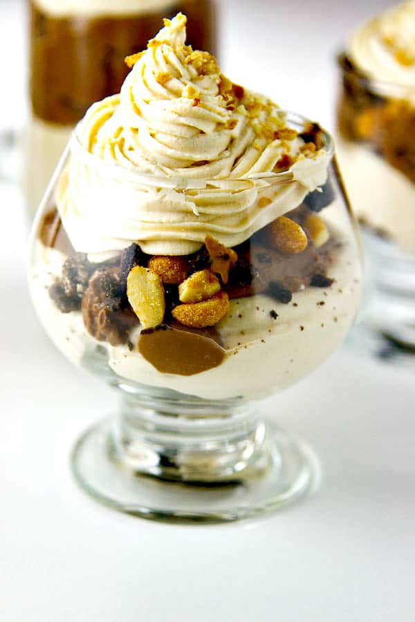Easy Chocolate Pudding Parfaits with Peanut Butter Whipped Cream • The
