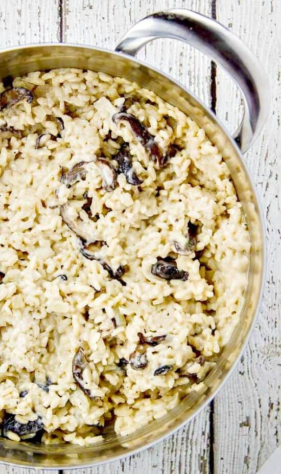 Easy Mushroom Risotto With • The Wicked Noodle