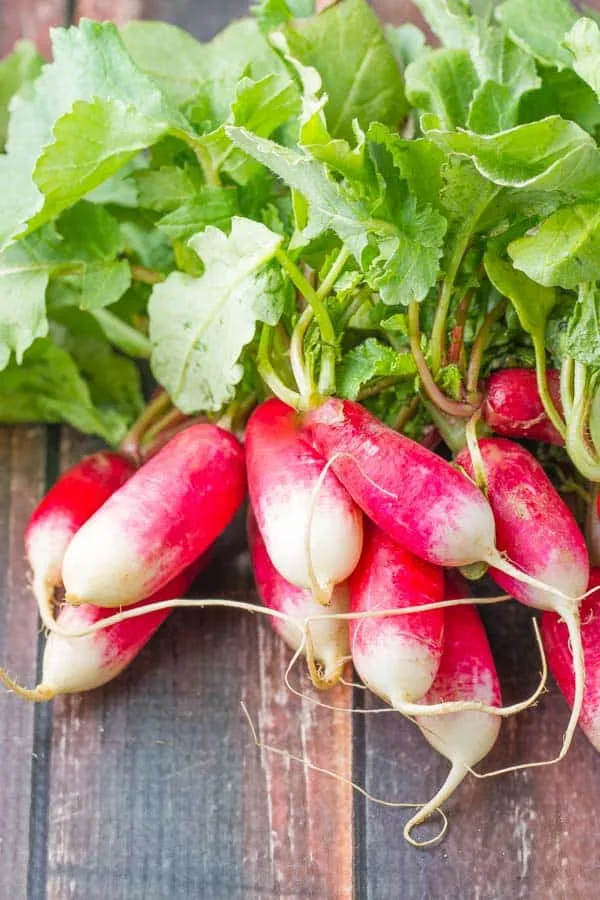 Roasted Radishes are sweeter without the bite of raw radish. Add a little balsamic & honey and they make a fantastic side dish or snack!