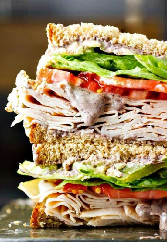 Healthy Turkey Sandwich Recipe With Black Bean Spread