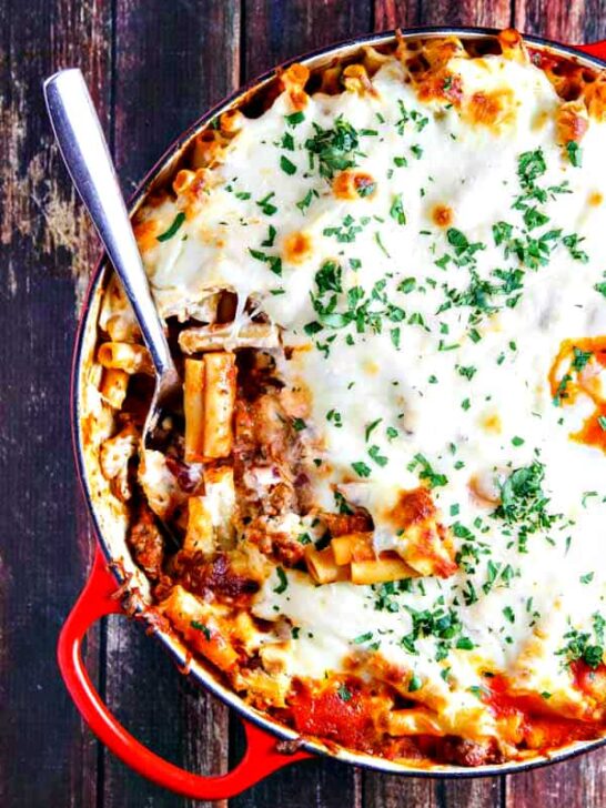 If you've ever wondered how to make Baked Ziti with Sausage, this is the recipe for you! SO simple and extra-creamy - watch the quick video tutorial or just jump in for the recipe!