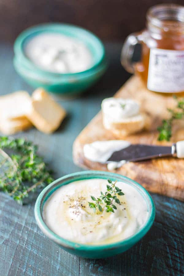 This Whipped Goat Cheese Appetizer with Pepper and Honey is one of those recipes that you don't need a recipe for! Just whip up a few simple ingredients, add some crackers and you've got a sophisticated appetizer in less than five minutes!