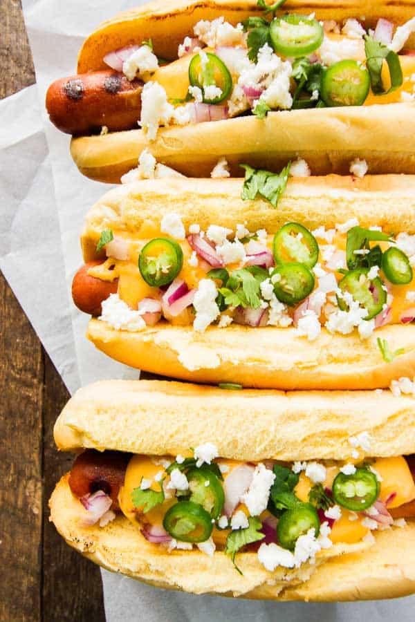 Cheesy Mexican Gourmet Hot Dogs