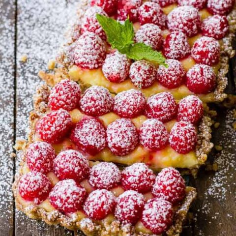 Raspberry Lemon Tart with a Pecan Crust