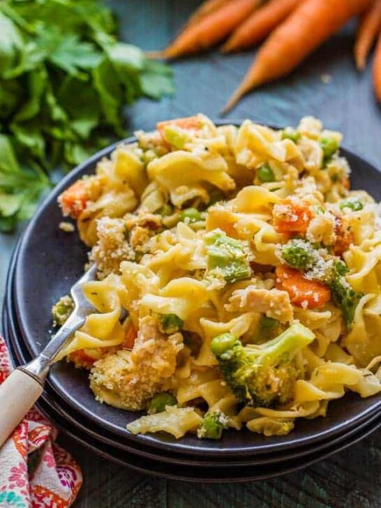 This Skinny Tuna Noodle Casserole doesn't taste 