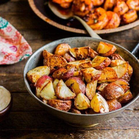 Patatas Bravas - Roasted Potatoes in a Spicy Sauce