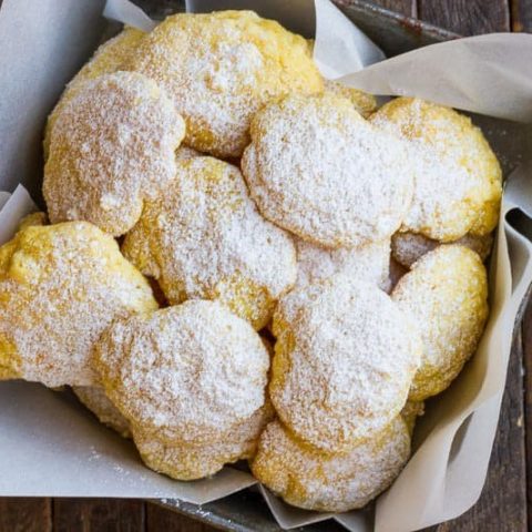 Lemon Cake Mix Cookies have just SIX ingredients and have a bright lemon flavor!