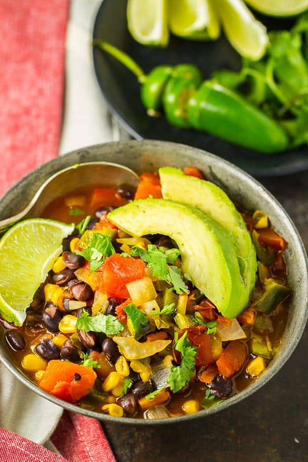 Healthy Black Bean Enchilada Soup
