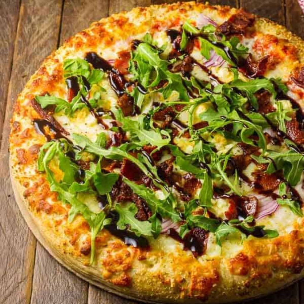 Blue Cheese Bacon Balsamic Pizza