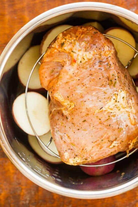 Instant Pot Garlic Herb Roast With Blue Cheese Mashed Potatoes