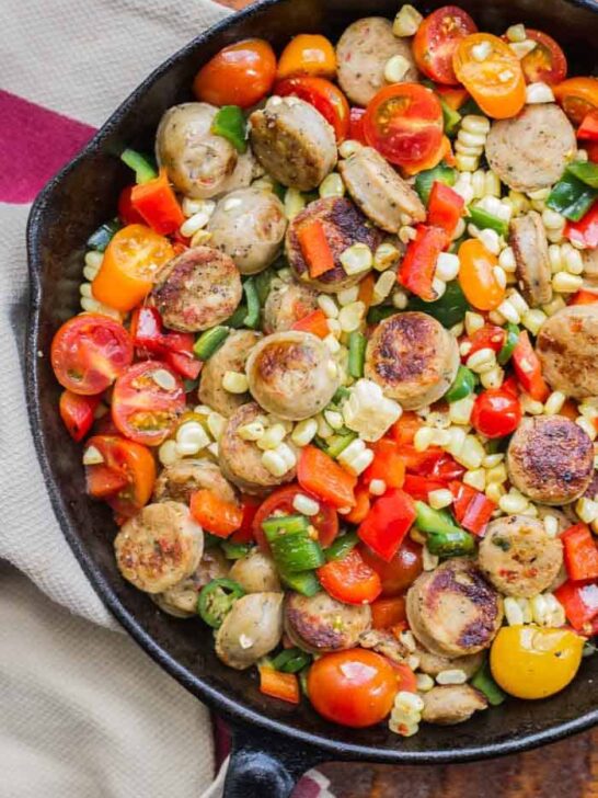 Spicy Sauteed Veggies with Chicken Sausage