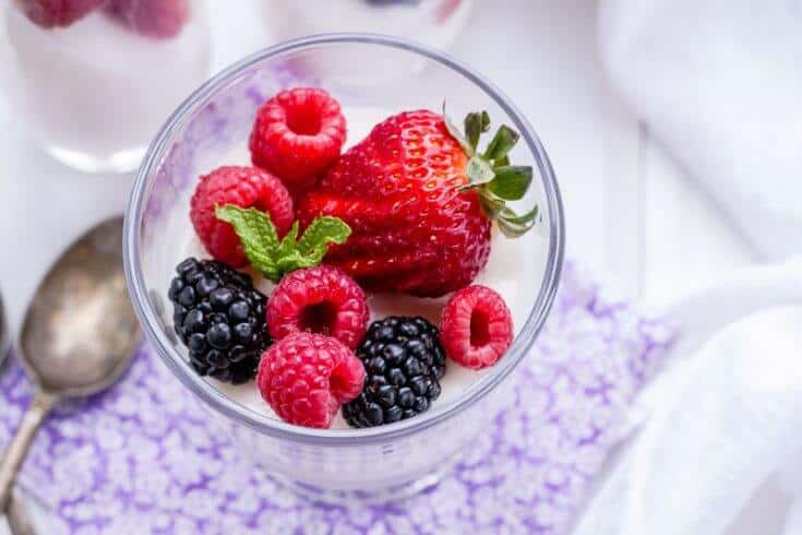 2-Ingredient Panna Cotta with Fresh Berries